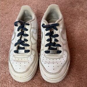 Nike Air Force 1 White and Dark Blue Sneakers